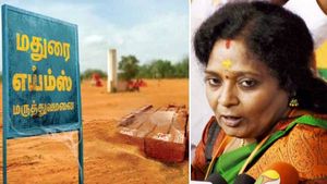 மதுரையில் மிக விரைவில் எய்ம்ஸ்! மத்திய அமைச்சரை சந்தித்த பிறகு தமிழிசை சவுந்தரராஜன் திட்டவட்டம்! 