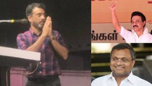 திமுக-பாஜக கூட்டணி.. குத்திக்காட்டிய கார்த்தி சிதம்பரம்! “பிரதமர் ஸ்டாலின்” -மேடையில் மதிமாறன் பதில்