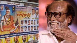 காவி ரஜினி.. மாட்ட மாட்டேன்னு சொன்னாரே! வள்ளுவருக்கும் ரஜினிக்கும் ஒருசேர விபூதி அடித்த ரசிகர்கள்! 