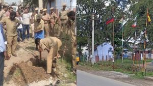 பாஜக கொடி கம்பம் நடுவதற்கு கடும் எதிர்ப்பு.. நாட்டை ஆளும் கட்சிக்கு எதிராக கிராம மக்கள் போர்க்கொடி! 