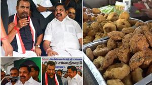 கோவையில் அதிமுக உண்ணாவிரதம்.. பக்கத்து கடையில் விற்று தீர்ந்த பஜ்ஜி, வடை.. நிழலாடிய மன்னன் பட காமெடி 