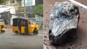 திண்டுக்கல்லில் இடைவிடாது கொட்டிய மழை- மலைக்கோட்டை கல் உருண்டு விழுந்தது- 2 பெண்கள் உயிர் தப்பினர்! 