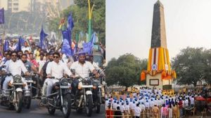  205வது ஆண்டு விழா.. பீமா கோரேகானில் ஆயிரக்கணக்கில் கூடிய மக்கள்.. காவல்துறையினர் பலத்த பாதுகாப்பு 
