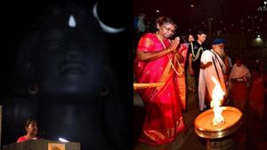ஓம் நமச்சிவாய.. ‛தட்சிண கைலாஷ்’ வந்ததே பெரும் பாக்கியம்.. ஈஷா மையத்தில் பூரித்துபோன திரெளபதி முர்மு! 