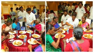என்ன வேண்டுமோ சாப்பிடுங்க! தூய்மை பணியாளர்களுக்கு ஸ்டார் ஹோட்டலில் விருந்து கொடுத்த திமுக எம்.எல்.ஏ! 