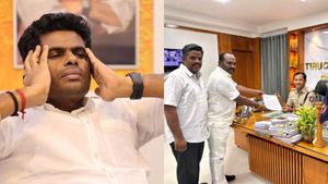 'அண்ணாமலை மீது குற்றவியல் நடவடிக்கை எடுங்க'! அன்பில் மகேஷ் ஆதரவாளர் திருச்சி எஸ்பி யிடம் புகார் மனு 