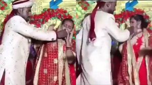 ஸ்வீட்டால் வந்த பிரச்சினை.. மணமேடையிலேயே மாறி மாறி 'பளார்' விட்ட மணமக்கள்.. களேபரமான கல்யாண வீடு 