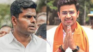 தமிழக வருங்கால ‛முதல்வர்’ அண்ணாமலை  தான்! கர்நாடகாவில் அடித்துசொன்ன தேஜஸ்வி! திரும்பிய கேமராக்கள் 