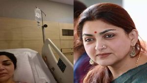  குணமடைந்தார் குஷ்பு! அப்போலோ மருத்துவமனையிலிருந்து டிஸ்சார்ஜ்! ஒரு வாரம் வீட்டில் முழு ஓய்வு! 