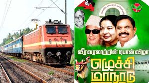 மதுரை அதிமுக மாநாடுக்கு சிறப்பு ரயில்! சென்னை சுற்றுவட்டார மாவட்ட தொண்டர்களை அழைத்துச் செல்ல ஏற்பாடு 