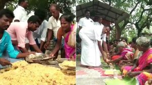 100 நாள் வேலை.. கிடா வெட்டி பிரியாணி விருந்து.. இன்ப அதிர்ச்சி கொடுத்த ஊராட்சி தலைவர் 