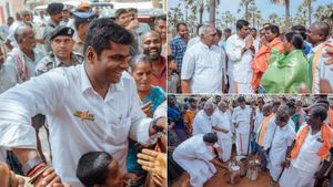 கள்ளு இருந்தா இன்னும் நல்லா இருந்துருக்கும்! பாதயாத்திரைக்கு இடையே..பனை தொழிலாளிகளுடன் அண்ணாமலை கலகல