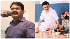 காலை உணவுத் திட்டத்துக்கும், ரூ.500, ஆயிரத்துக்கும் மக்களை கையேந்த வைத்தது யார்? - கடுகடுத்த சீமான் 