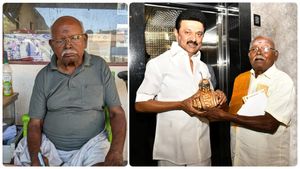 86வயது வத்தல் வியாபாரி ராஜேந்திரனை நேரில் அழைத்து பாராட்டிய முதல்வர் ஸ்டாலின்! அப்படி என்ன செய்தார்? 
