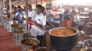 கமகமக்க தயாரான காலை உணவு.. குஷியில் தொண்டர்கள்! மெனு என்ன? ஆஹா இத்தனை பேர் சமைக்கிறார்களா?