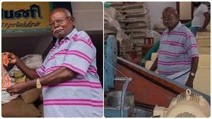 86 வயசிலும் உழைப்பு.. ஏழைங்க படிக்கனும்.. அரசு பள்ளிக்கு ரூ.1.81 கோடி அள்ளி தந்த அப்பள வியாபாரி 