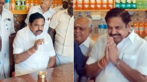 கொஞ்சம் அரட்டை-கொஞ்சம் டீ! சாலையோரக் கடையில் தேநீர் பருகிய எடப்பாடி பழனிசாமி! சட்டென குவிந்த மக்கள்! 