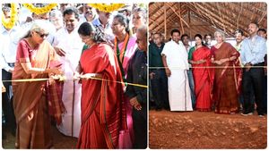 ஆதிச்சநல்லூரில் நீங்களும் வாங்களேனு அழைத்த நிர்மலா சீதாராமன்! சிரித்தபடியே சென்ற கனிமொழி! நாகரீகம்! 