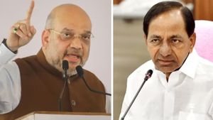 உங்கள் மகனை முதல்வராக்க முடியாது.. தெலுங்கானாவில் அனலாய் கொதித்த அமித்ஷா.. கேசிஆர் மீது கடும் தாக்கு 