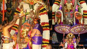 திருப்பதி பிரம்மோற்சவம்.. கருடசேவையில் மலையப்பசுவாமி.. 3 லட்சம் பேர்  எழுப்பிய கோவிந்தா முழக்கம் 
