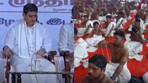 பூணூல் அணிந்த 100 தலித்கள்.. ஆளுநர் ஆர்என் ரவி பங்கேற்பு! நந்தனார் குருபூஜை  விழாவில் என்ன நடந்தது? 