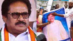 திருநாவுக்கரசர் MP உருவப்படத்தை அடித்து-உதைத்து போராட்டம்! திருச்சி காங்கிரஸ் அலுவலகத்துக்கு பூட்டு 