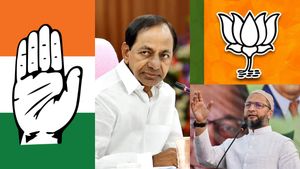 ‛தனி மெஜாரிட்டி’ தெலங்கானாவை கைப்பற்றும் காங்கிரஸ்! கேசிஆர், ஓவைசி, பாஜகவுக்கு ஷாக் -கருத்து கணிப்பு 