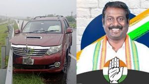 விபத்தில் சிக்கிய விஜய்வசந்த் MP கார்! குறுக்கே வந்த ஆடு! பதற்றத்தில் நிலை தடுமாறிய ஓட்டுநர்! 
