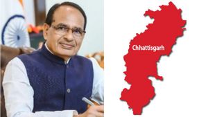 ம.பியில் ரேசில் முந்தும் பாஜகவின் சிவராஜ் சிங் சவுகான்..சத்தீஷ்கரில் யார்? என்டிடிவி கருத்து கணிப்பு