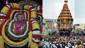 ‛அரோகரா’ கோஷம்..  திருவண்ணாமலை அண்ணாமலையார் கோவிலில் துவங்கிய பஞ்சரத தேரோட்டம்! பக்தர்கள் பரவசம் 