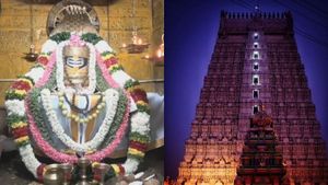 திருவண்ணாமலை அண்ணாமலையார் கோவிலில் அதிகாலையில் ஒளிர்ந்த பரணி தீபம்.. அதிர்ந்த அரோகரா முழக்கம் 