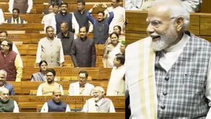 லோக்சபா: அமைச்சர் பிரகலாத் ஜோஷி தலைமையில் பாஜக எம்.பிக்கள் 'தேர்தல் வெற்றி' முழக்கம்- ரசித்த மோடி! 