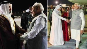எங்கும் கேட்ட ‛மோடி.. மோடி..’ கோஷம்! துபாயில் பிரதமருக்கு உற்சாக வரவேற்பு! சிலிர்த்துப்போன மோடி 
