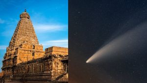 ஆட்சியாளர்களுக்கு ஆபத்து? தஞ்சை பெரிய கோவிலுக்கு மேல் தோன்றிய வெளிச்சம்.. உற்று பார்த்தால் ஷாக்! 