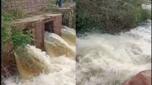 கொட்டித்தீர்த்த கனமழை.. நிறைந்த தேவன்குறிச்சி கண்மாய்.. பெருக்கெடுத்த வெள்ளம்.. பாதுகாக்க கோரிக்கை 