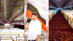 9 லட்சம் சதுர அடிக்கு ஹரியானாவிலிருந்து வந்த கார்பெட்! திகைக்க வைக்கும் திமுக இளைஞரணி மாநாடு செலவு! 