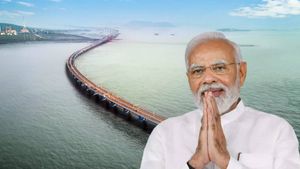 கடலுக்கு நடுவே பிரம்மாண்டம்! நாட்டின் நீளமான அடல் சேது பாலம்..பிரதமர் மோடி திறந்து வைத்தார்