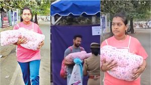 கோவை போலீஸ் தேர்வு.. 10 நாள் கைக்குழந்தையுடன் வந்த கள்ளக்குறிச்சி பெண்.. நெகிழ வைத்த கணவர் செயல் 