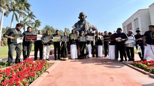 மத்திய பாஜக அரசால் தமிழகம் புறக்கணிப்பு: திமுக எம்பிக்கள் டெல்லியில் கறுப்பு உடை அணிந்து போராட்டம்! 