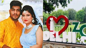 பூங்காவிற்கு சுற்றுலா வந்த புதுமண தம்பதி.. நெஞ்சை பிடித்து விழுந்த கணவன்.. மனைவியும் விபரீத முடிவு 