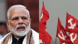 நாடு ஒற்றுமையாக இருக்க கீபோர்டில் A and D இடையே உள்ள எழுத்தை மோடி  பார்க்கனும்: மா.கம்யூ போராட்டம்