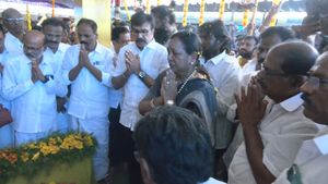  விஜயகாந்த் நினைவிடத்தில் பத்ம பூஷன் விருதை வைத்து கலங்கிய பிரேமலதா.. கண்ணீர் விட்டு அழுத மகன்கள்!