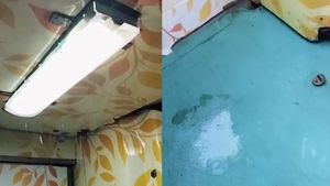 சென்னை சதாப்தி ரயிலுக்குள் அருவி போல கொட்டிய மழை.. இதுதான் சொகுசா? திட்டி தீர்த்த பயணிகள் 