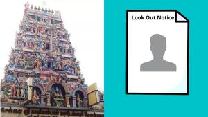 டிவி ஆங்கரிடம் காம களியாட்டம்!  சென்னை காளிகாம்பாள் கோயில் பூசாரி கார்த்திக்கு லுக் அவுட் நோட்டீஸ் 