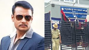 நடிகர் தர்ஷன் ரசிகர்களால் தொல்லை.. போலீஸ் ஸ்டேஷனையே துணிபோட்டு மூடிய போலீஸ்! பரபர பெங்களூர் 