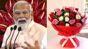 மோடிக்காக பூங்கொத்து கூட வாங்காத தலைவர்கள்! ஒரே பூங்கொத்தை மாற்றி மாற்றி கொடுத்த பரிதாபம் 