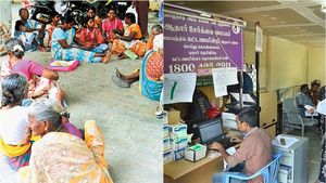 ஆதாருடன்,செல் நம்பரை இணைக்காவிட்டால் முதியோர் உதவித்தொகை நிறுத்தமா? இ-சேவை மையத்தில் குவியும் மக்கள் 
