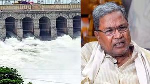 பொங்கி பெருக்கெடுத்தோடும் காவிரி: கேஆர்எஸ் அணையில் பாகினா பூஜை நடத்திய சித்தராமையா! 