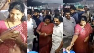 கண்ணில் பட்ட உண்டியல்.. கைநிறைய பணத்தை எடுத்து செலுத்திய கனிமொழி எம்பி.. நெகிழ்ந்துபோன குமரி 