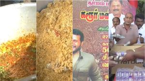 கரூரில் அண்டா அண்டாவாக கறி.. செந்தில் பாலாஜி படத்துக்கு பால் அபிஷேகம்..  சிக்கன் பிரியாணி விருந்து 